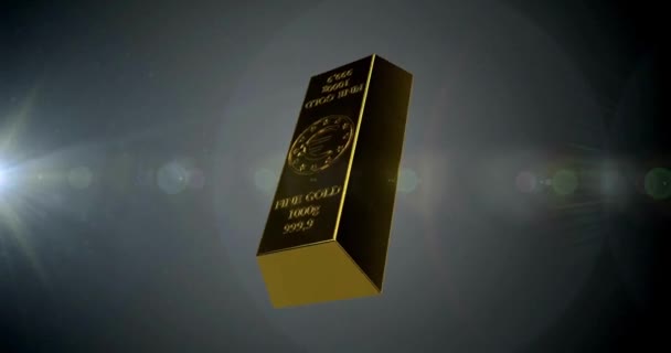 Μια Συλλογή Από Ράβδους Χρυσού Έπεσε Χρυσά Μπλοκ Μαύρο Φόντο Royalty Free Βίντεο Αρχείου