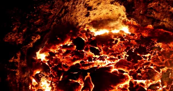 Fémöntés Kohászat Vörös Forró Magma Textúra Arany Ragyogó Folyadék — Stock videók