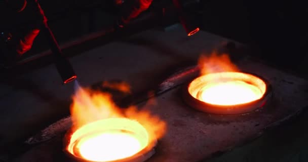 Θερμό Μεταλλικό Υγρό Χύτευση Σιδήρου Χυτήριο Βιομηχανία Χάλυβα Εργοστάσιο — Αρχείο Βίντεο