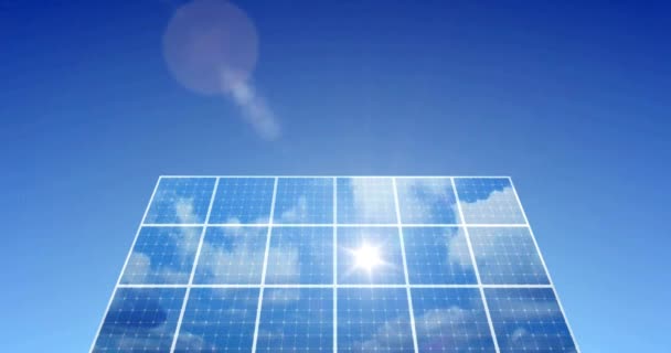 Solar Power Renewable Energy Blue Sky Renewable Energy Footage — Stock Video
