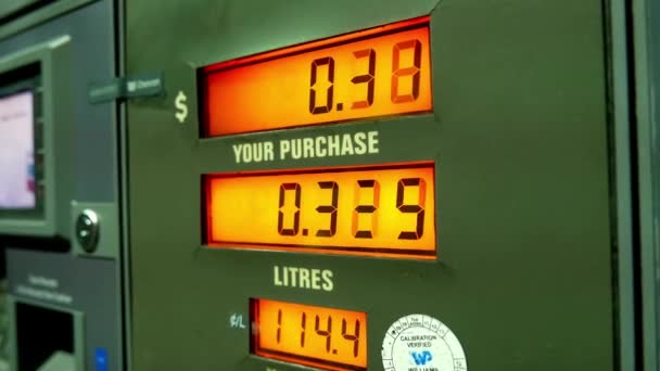 Gas Pump Meter Digital Counts Display Lcd — Vídeo de Stock