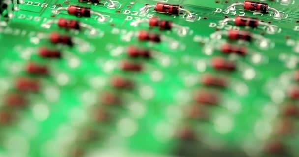 Вид Электрической Платы Процессором Линейным Чипом — стоковое видео