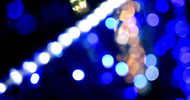 Glowing Blue Lights December Christmas Event Great Concept Background Images — Stock Video