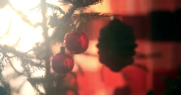 Фон Украшения Рождественское Событие Абстрактный Черный Праздничный Декор — стоковое видео