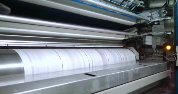 Automatic Printing Machine Rolling Paper Newspaper Publisher — Stock Video
