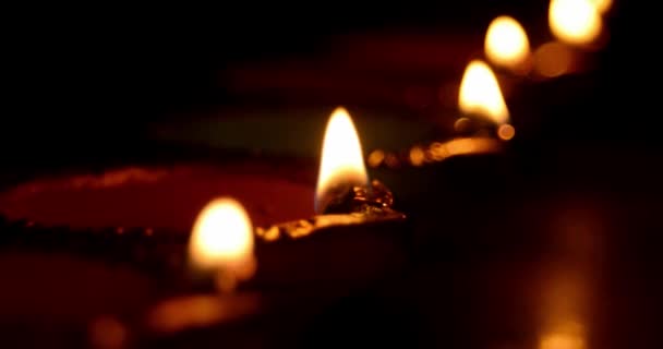 Diwali Festival Lámpara Indio Celebración Fondo — Vídeo de stock