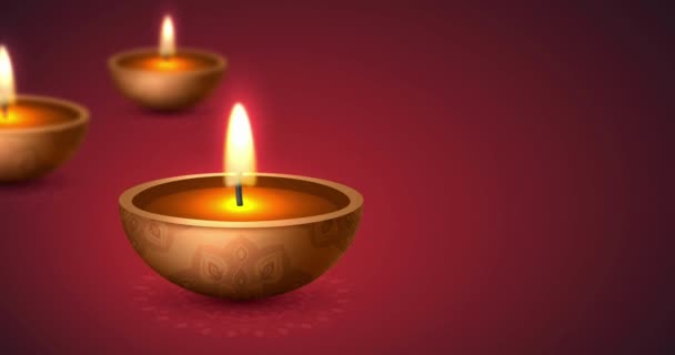 Diwaliランプインドの休日のお祝いの背景インド — ストック動画