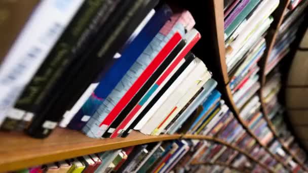 Biblioteca Universitaria Letteratura Scaffale Libri Fondo Istruzione Libreria Conoscenza Libreria — Video Stock