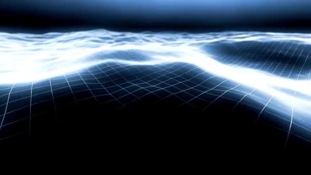 Abstract Digital Background Blue Wave Tecnologia Conexão Fluxo Big Data — Vídeo de Stock
