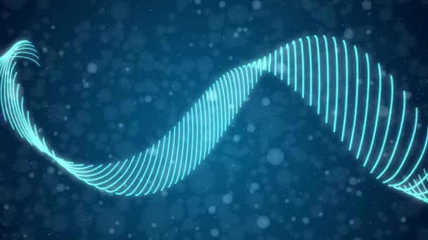 Paisaje Digital Abstracto Con Partículas Que Fluyen Pequeñas Partículas Danza — Vídeo de stock