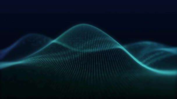 Onda Azul Abstracta Sonidos Musicales Transferencia Información Onda Suave Con — Vídeo de stock