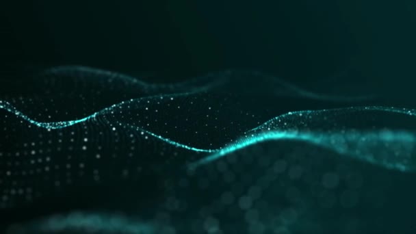 Animasi Flow Universe Digital Wave Dari Teknologi Partikel Medan Efek — Stok Video