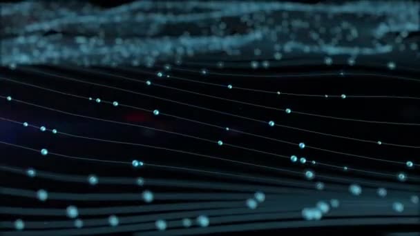Universo Fluxo Onda Digital Animação Campo Partículas Tecnologia Elemento Efeito — Vídeo de Stock