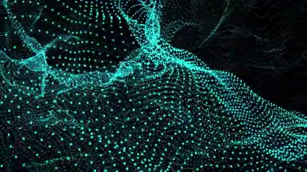 Krásné Abstraktní Vlna Technologie Pozadí Digitální Vlna Efekt Modrým Světlem — Stock video