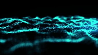 Soyut müzikten gelen ses dalgası mavi dalgalar salınımı fütüristik ses görselleştirme müzik teknolojisi örneği 4K UHD