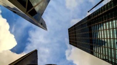 ABD finans bölgesindeki modern kule binaları veya gökdelenler inşaat endüstrisi kentsel görünümü