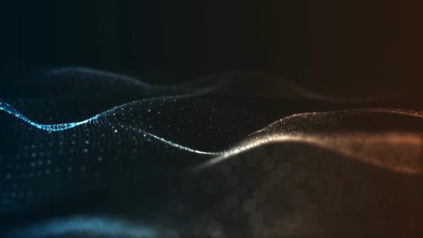 Ljudvåg Från Abstrakt Musik Blå Vågor Svängning Futuristiska Ljud Visualisering — Stockvideo