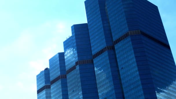 Prachtige Dag Uitzicht Bodem Van Midtown Stad Skyline Wolkenkrabber Business — Stockvideo