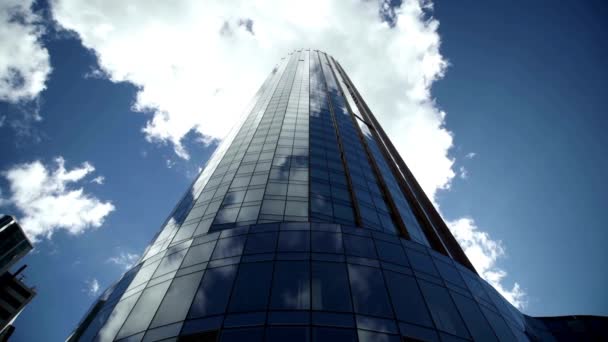 Timelapse Cityscape Grattacieli Commerciali Edifici Vetro Con Sfondo Cielo Nuvoloso — Video Stock