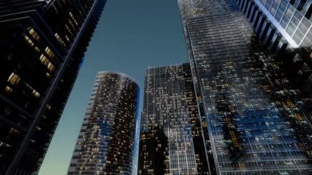 Şehir Manzarası Gökyüzü Manzarası Hava Manzarası Günbatımını Aydınlatan Gökyüzü — Stok video
