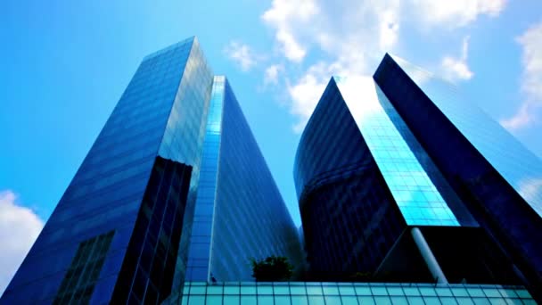 Moderne Hochhäuser Oder Wolkenkratzer Finanzdistrikt Usa Bauindustrie Geschäft Stadtbau Ansicht — Stockvideo
