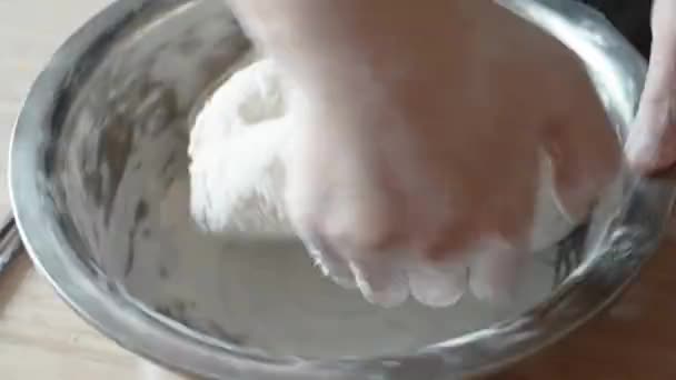 Fırıncı Şef Yoğurur Yapımı Pişirme Konsepti Için Taze Para Yapar — Stok video