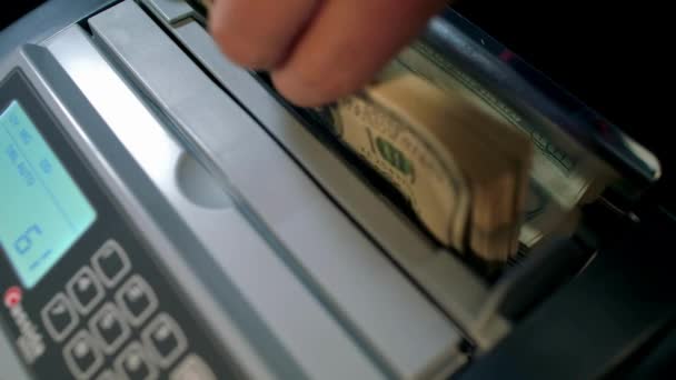 Bank Money Counting Machine Dolary Bank Automatyczny Sprzęt Liczenia Papierowych — Wideo stockowe