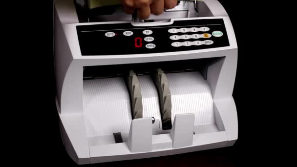 Bank Money Counting Machine Dollarsedlar Bank Automatisk Utrustning För Att — Stockvideo