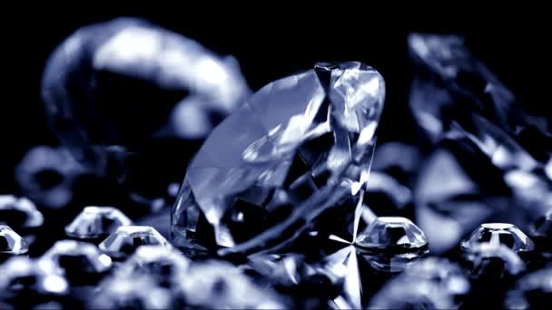 Spinning Sparkling Cut Diamond Macro Shot Gems Diamonds Glistening Rotation — Stock Video
