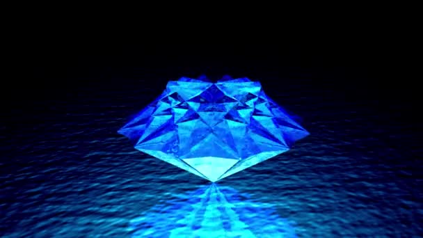 Diamond Black Background Camera Slides Slowly Diamonds Crystals Render Cgi — Stock Video