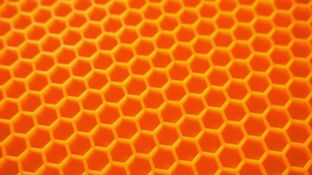 Hexagons Technológiai Háttér Széles Szög Makró Lövés Méhsejt Viasz Absztrakt — Stock videók