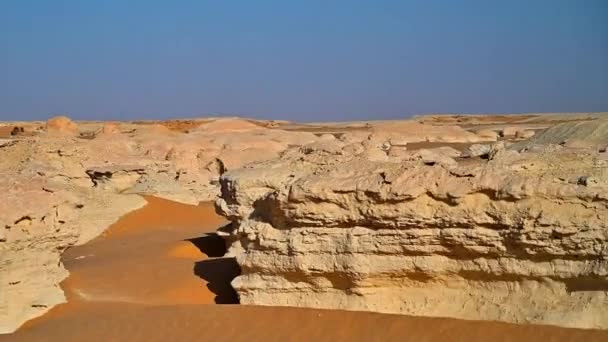 Сахара Пустыня Египет Путешествия Пейзаж Воздушный Вид Местного Содержания Пятно — стоковое видео