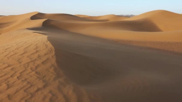 Deserto Saara Morocco Aeronave 360 Explorando Bela Poeira Areia Paisagem — Vídeo de Stock