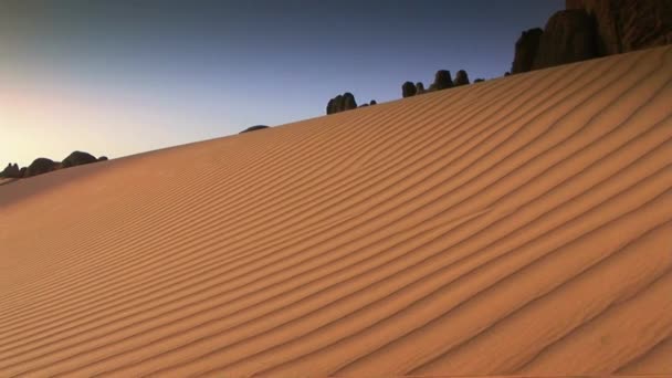 Resmål Sahara Öken Libya Afrika Utsikt Landskap Sol Resa Semester — Stockvideo