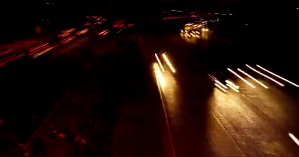 Time Lapse Του Αυτοκινητόδρομου Πολυσύχναστο Δρόμο Της Πόλης Κατά Διάρκεια — Αρχείο Βίντεο