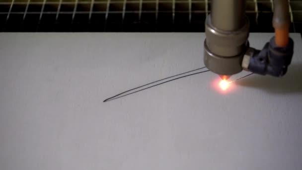 Gros Plan Coupe Laser Fibres Métalliques Avec Technologie Fabrication Traitement — Video