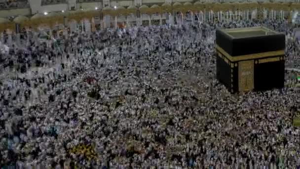 Muslim Εκτελέσει Umrah Hajj Στο Τζαμί Masjid Haram Mecca Kabah — Αρχείο Βίντεο