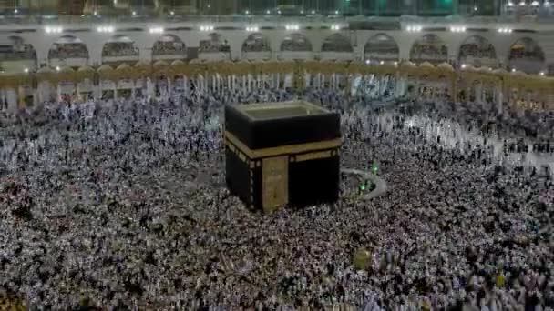 Makkah Kaaba Helig Moské Muslimer Utföra Umrah Och Hajj Makka — Stockvideo