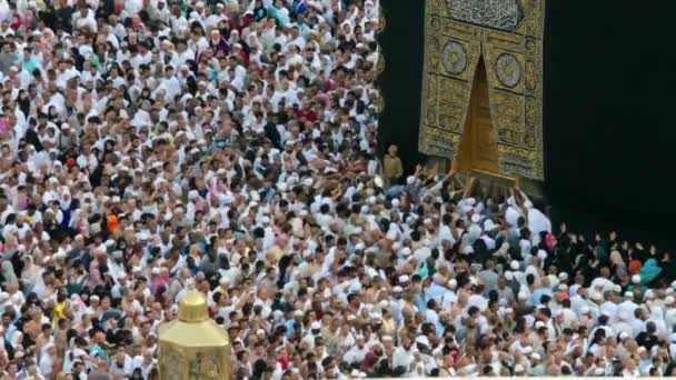 Makkah Kaaba Holy Mosque Muslims Perform Umrah Hajj Makka Building — ストック動画