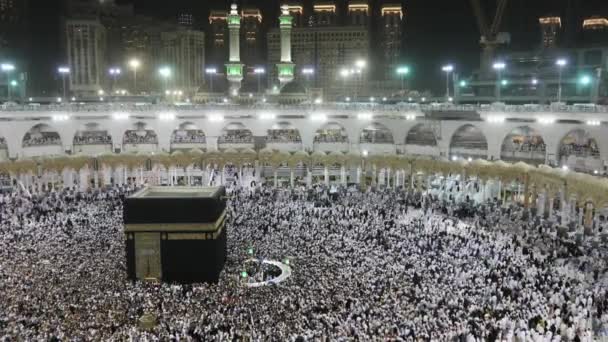 Muslim Προσεύχονται Στο Τζαμί Masjid Haram Saudi Arabia Στην Πόλη — Αρχείο Βίντεο