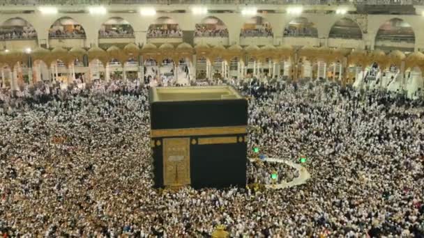 Kabe Umrah Hac Zamanlarında Çekilmiş Görüntüler Allah Slâm Dır Hacı — Stok video