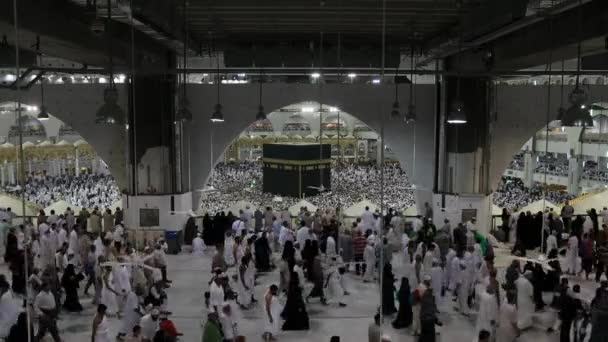 Pilger Aus Aller Welt Versammelten Sich Der Haram Moschee Mekka — Stockvideo