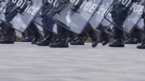 Riot Police Full Equipment Standby Riots Politics Strike Protest Civil — Stock Video
