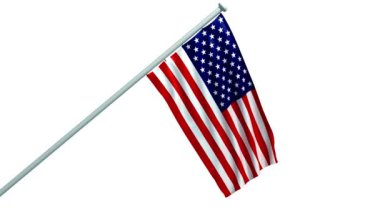 Amerikan Bayrağı gökyüzüne karşı dalgalanıyor vatanseverlik kırmızı dalgalı vatanseverlik sembolü ABD 4k HD