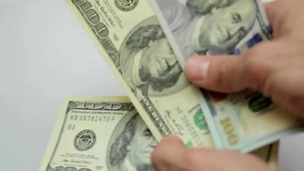 Geld Tellen Dollar Kassier Hand — Stockvideo