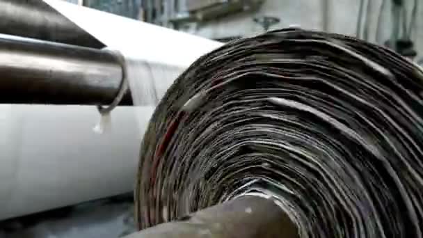 Große Garnspulen Lager Für Bekleidungsmaterialien Textile Fabrikausrüstung Arbeit Weben Von — Stockvideo