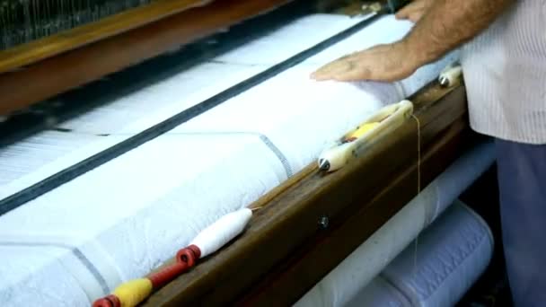 Kain Manufaktur Dengan Mesin Otomatis Pabrik Tekstil Modern Industri Tekstil — Stok Video