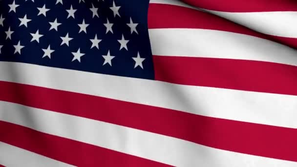 Wiele Usa Flagi Trzepotał Tło Kraju Patriotyczne Państwo Sztandar Pomnik — Wideo stockowe