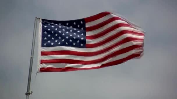 Αμερικανική Σημαία Slow Motion 120Fps Loop Σημαία Ηπα Βετεράνοι Μνημείο — Αρχείο Βίντεο