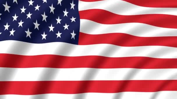 Vereinigte Nationale Flagge Amerikanisch Amerika Usa Hintergrund Nationalität Winken Stolz — Stockvideo